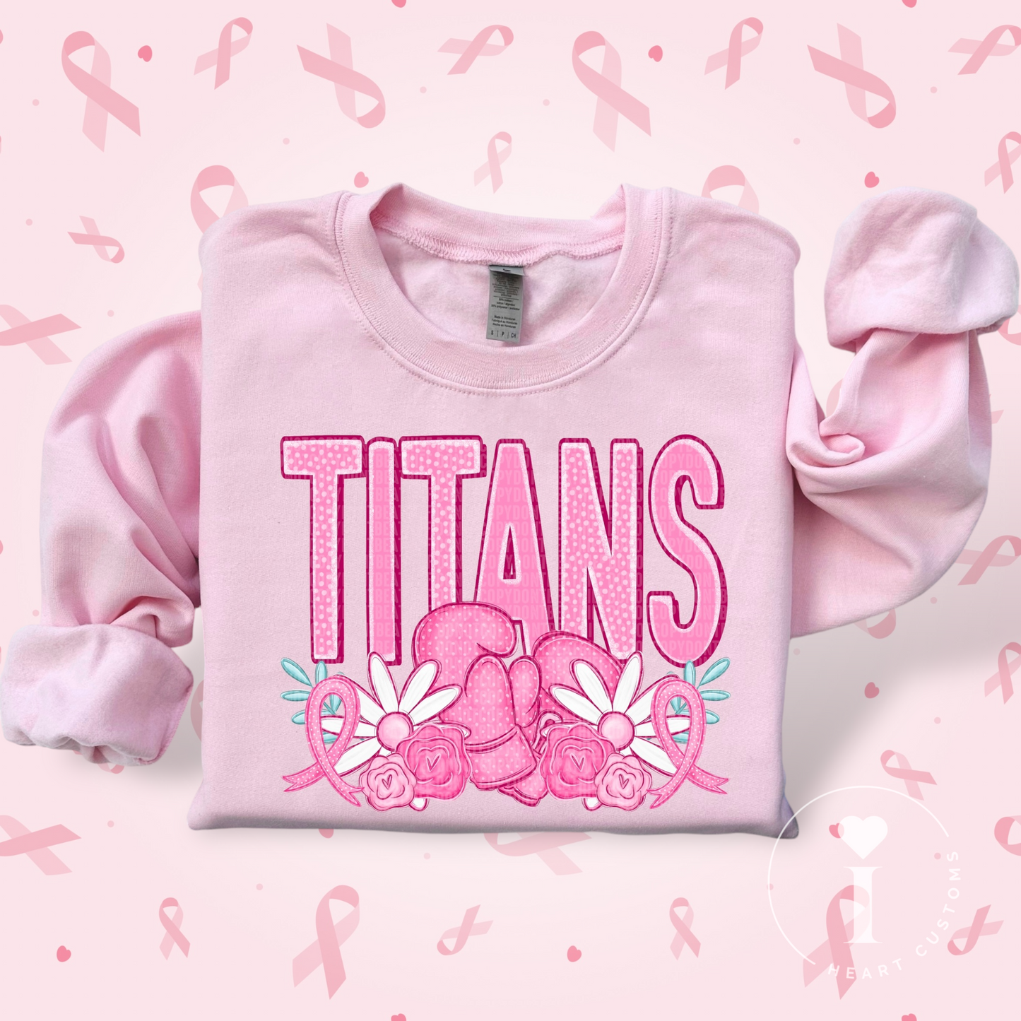Titans Breast Cancer Sports Mascot DTF Transfer Film SD074