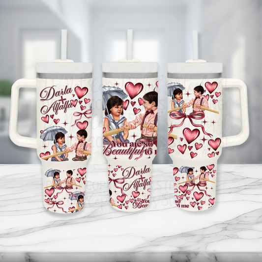 Valentine You are so beautiful - TOP & BOTTOM SET - 40 oz Tumbler UV DTF Transfer Film A114