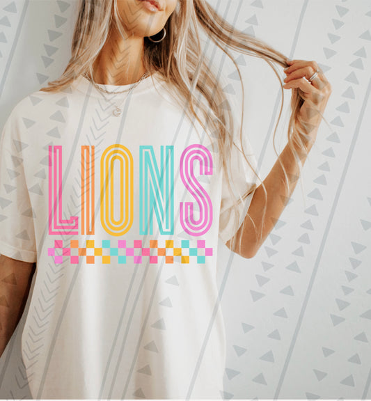 Colorful Sports Mascot Lions DTF Transfer Film