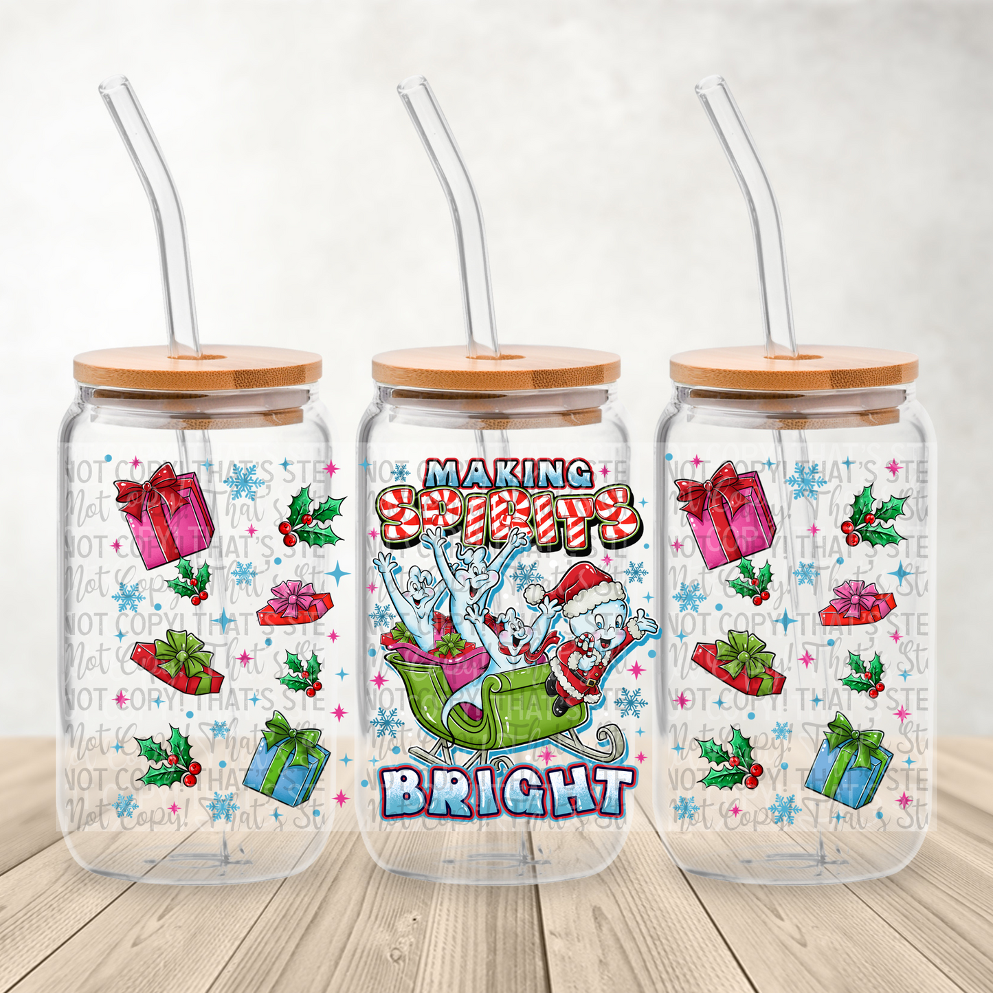 Christmas Ghouls - 16oz UV DTF Transfer Film Wrap and Matching Lid G094