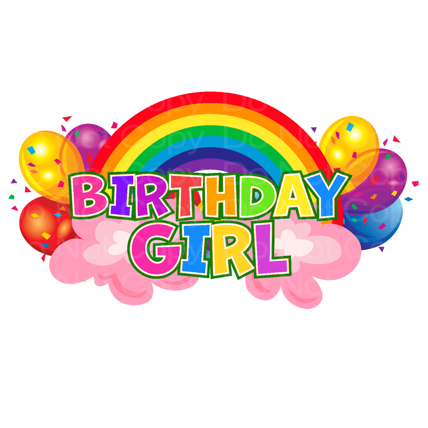 Rainbow Birthday Girl Family Matching Transfer Film 03020