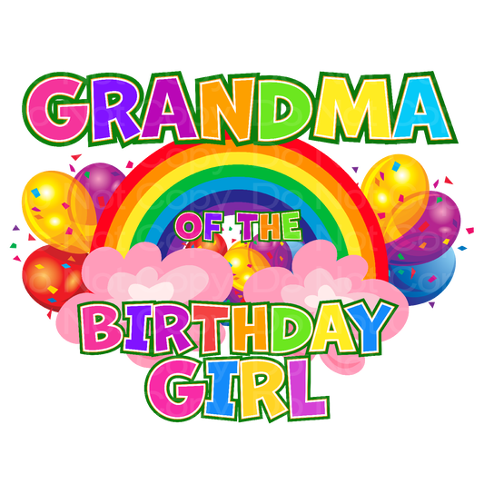 Rainbow Birthday Grandma Family Matching Transfer Film 03029