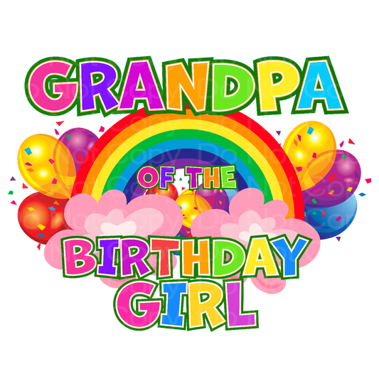 Rainbow Birthday Grandpa Family Matching Transfer Film 03028