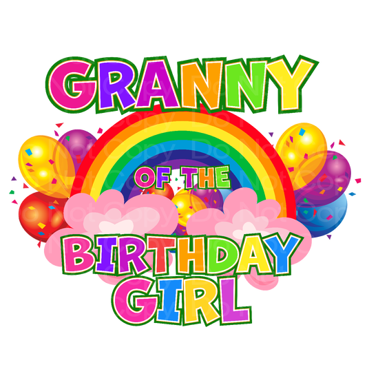 Rainbow Birthday Granny Family Matching Transfer Film 03027