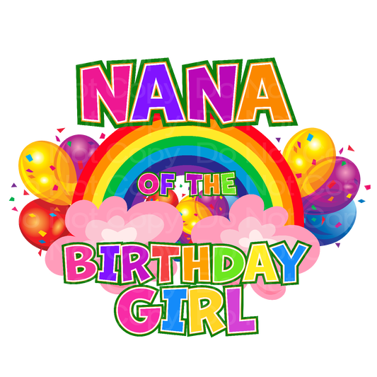 Rainbow Birthday Nana Family Matching Transfer Film 03026