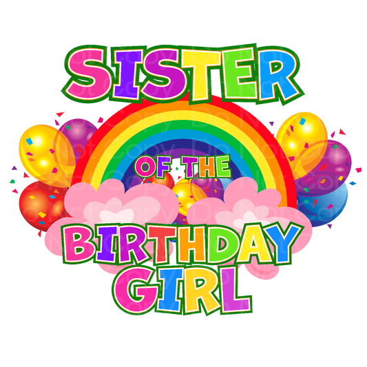 Rainbow Birthday Sister Family Matching Transfer Film 03023