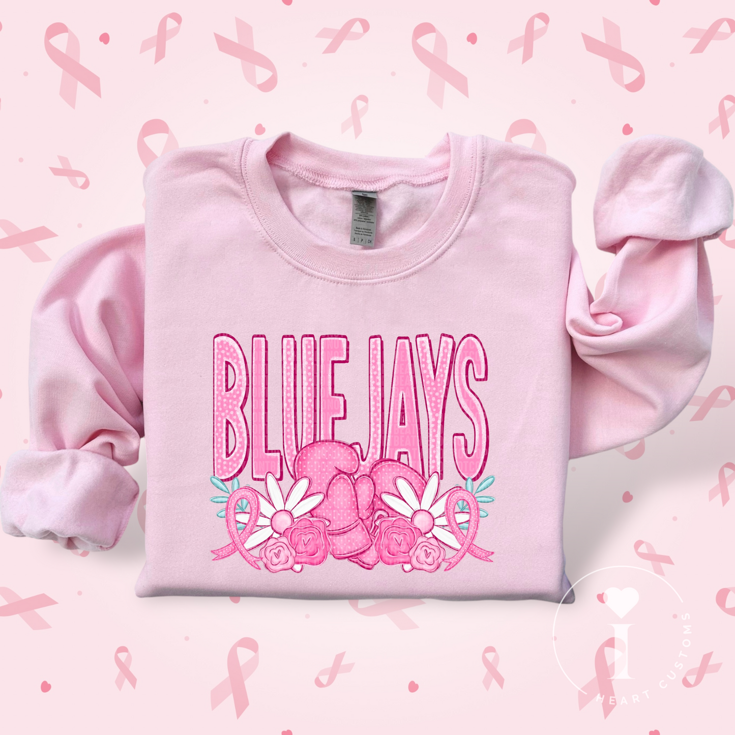 Blue jays Breast Cancer Sports Mascot DTF Transfer Film SD074