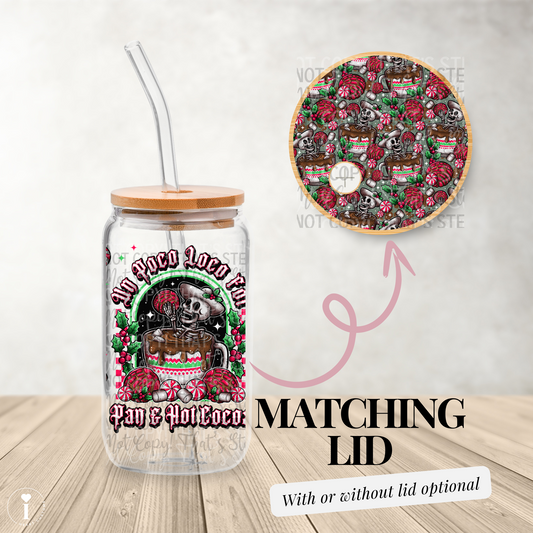 Un Pop Loco Pan y Cocoa - 16oz UV DTF Transfer Film Wrap and Matching Lid G104
