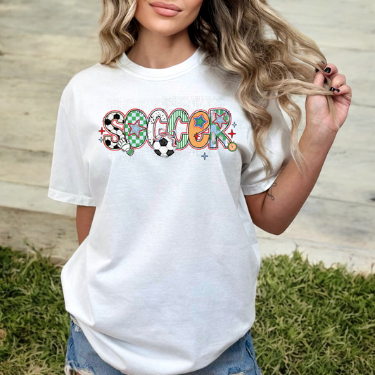 Soccer Doodles DTF Transfer Film E035