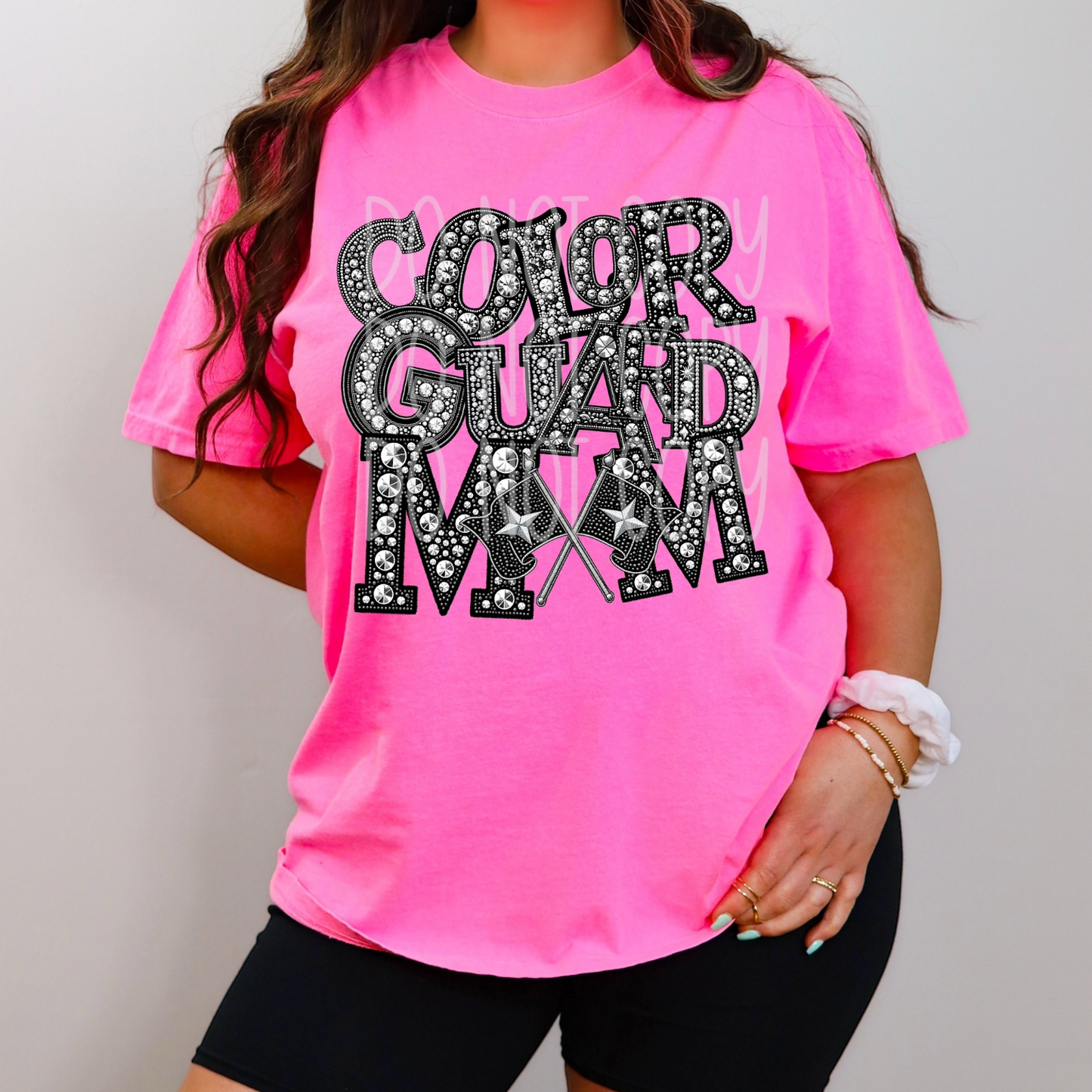 Color Guard Mom - Faux Rhinestone Faux Embroidered DTF Transfer Film