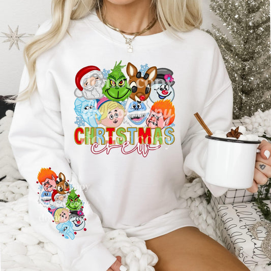 Matching DTF Series - Front & Sleeve - Faux Embroidered - (No sequin version) - Christmas Crew