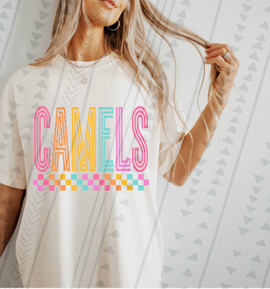 Colorful Sports Mascot Camels DTF Transfer Film