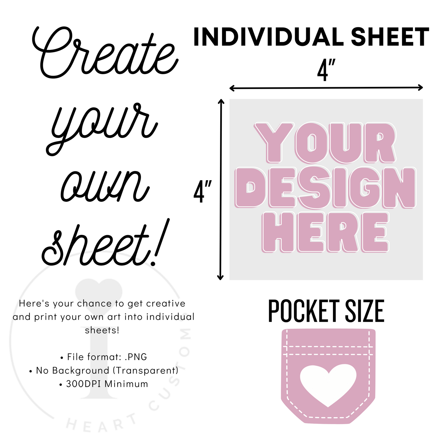 CUSTOM DTF TRANSFER SHEET (UPLOAD YOUR INDIVIDUAL DESIGNS)