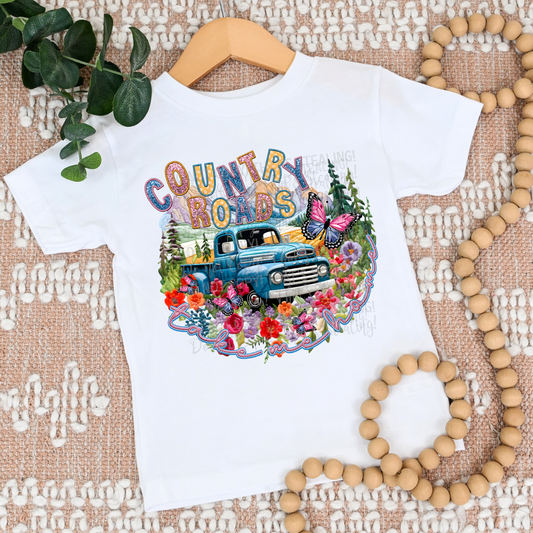 Country Roads Faux Embroidery DTF Transfer Film