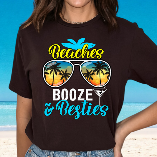 Beaches Booze & Besties DTF Transfer Film E035