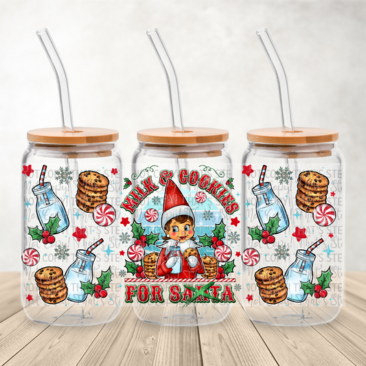 Milk & Cookies for Santa’s Girl Helper - 16oz UV DTF Transfer Film G114
