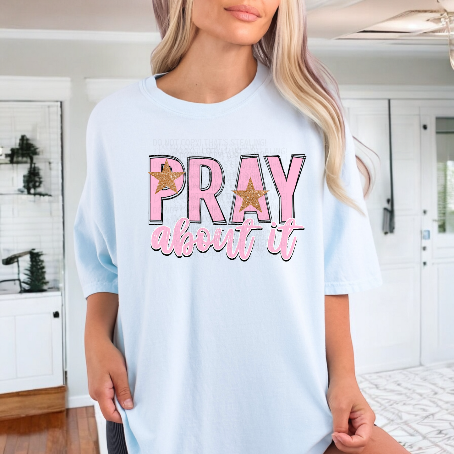 Pink Pray about it DTF Transfer Film FD035
