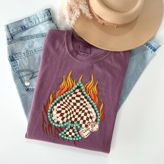 Turquoise Spades V2 DTF Transfer Film A055