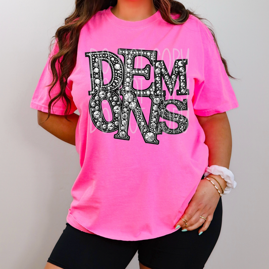 Demons - Faux Rhinestone Faux Embroidered DTF Transfer Film