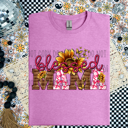 Sunflower Blessed Mama DTF Transfer Film SD045