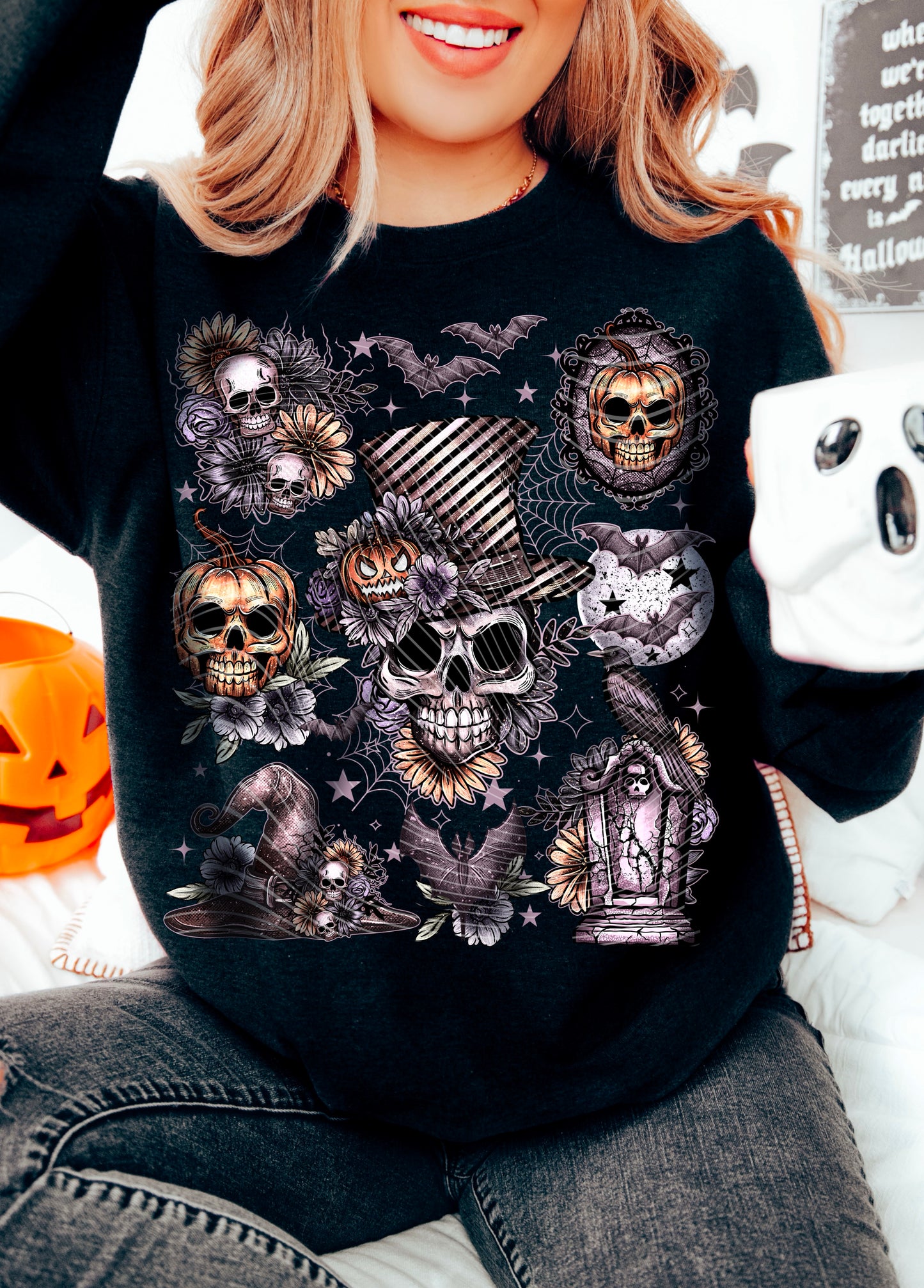 Matching DTF Series - Set Series - Top Hat Skull A084