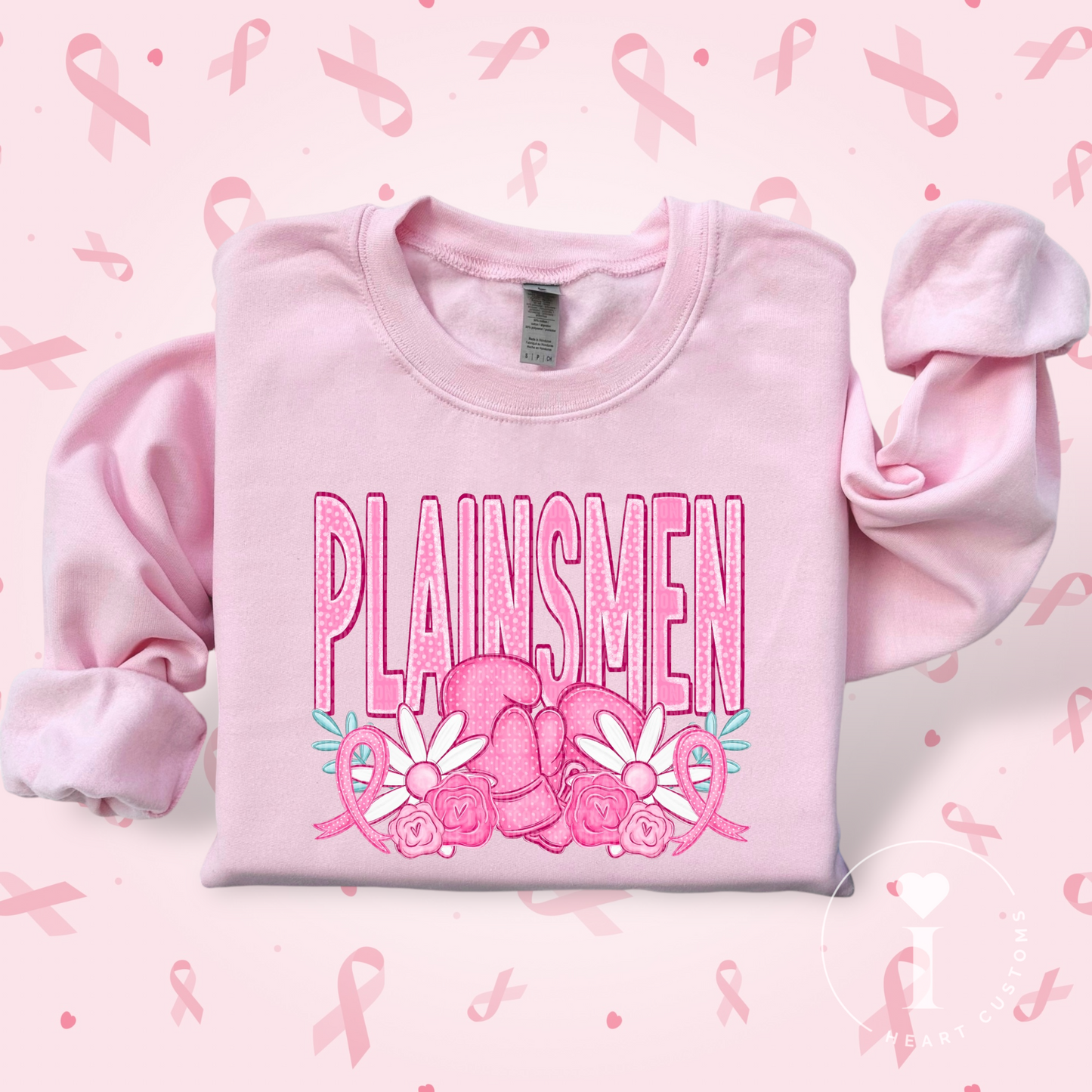 Plainsmen Breast Cancer Sports Mascot DTF Transfer Film SD074