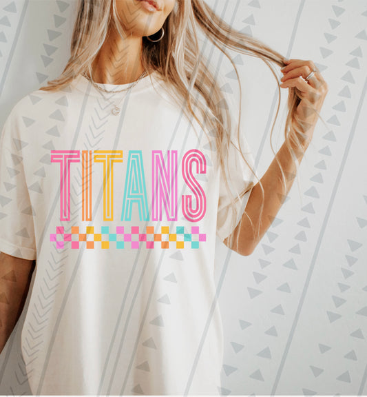 Colorful Sports Mascot Titans DTF Transfer Film