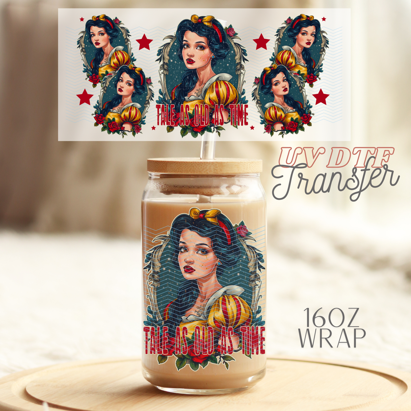 Tale as old as time Apple - 16oz UV DTF Transfer Film