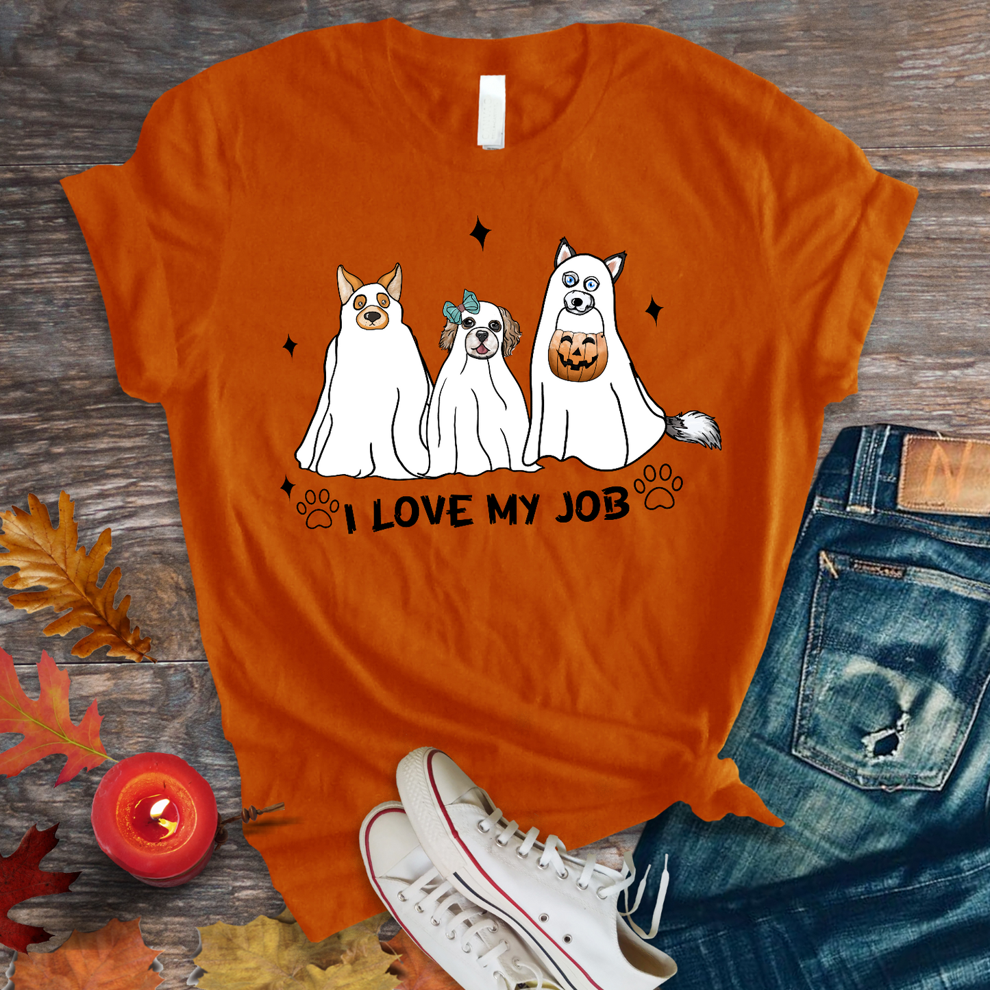 Halloween Ghoul Dogs I Love my job DTF Transfer Film 9046