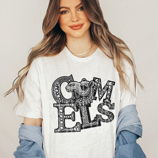 Camels - Faux Rhinestone Faux Embroidered DTF Transfer Film