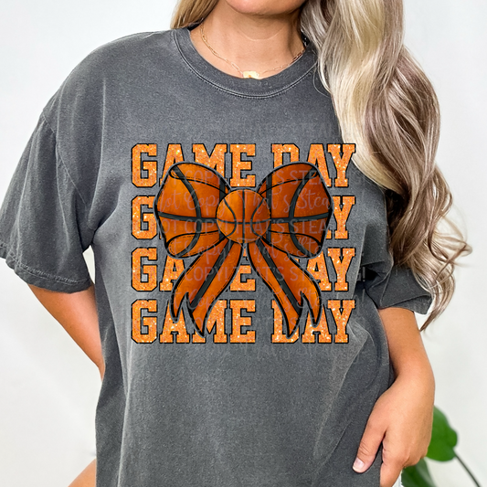 Basketball Game Day Bow DTF Transfer Film ES065