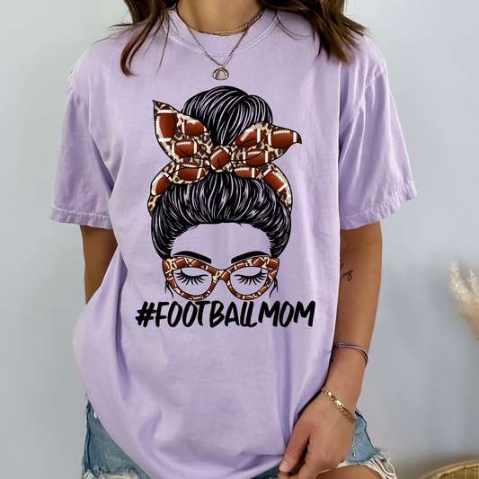 Football Mom messy bun v2 DTF Transfer Film