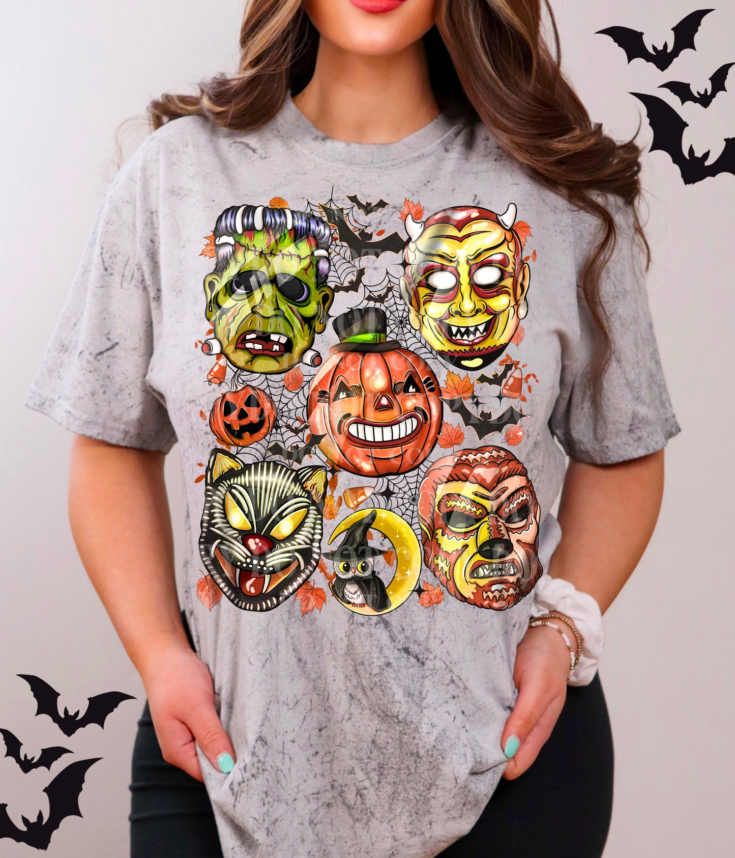 Spooky Halloween Masks DTF Transfer Film