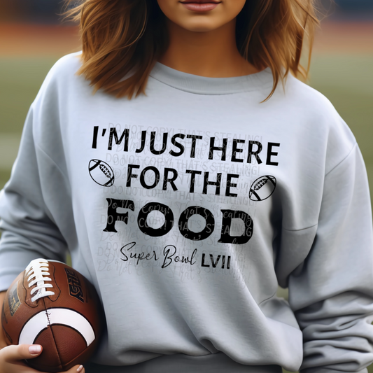 I’m Just Here for the Food Football Half time 2024 Dtf Transfer Film