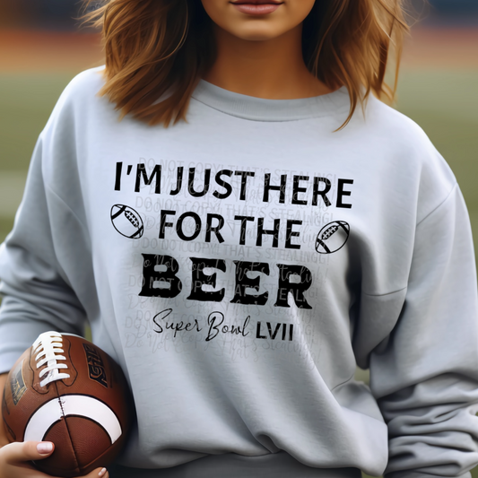 I’m Just Here for the Beer Football Half time 2024 Dtf Transfer Film