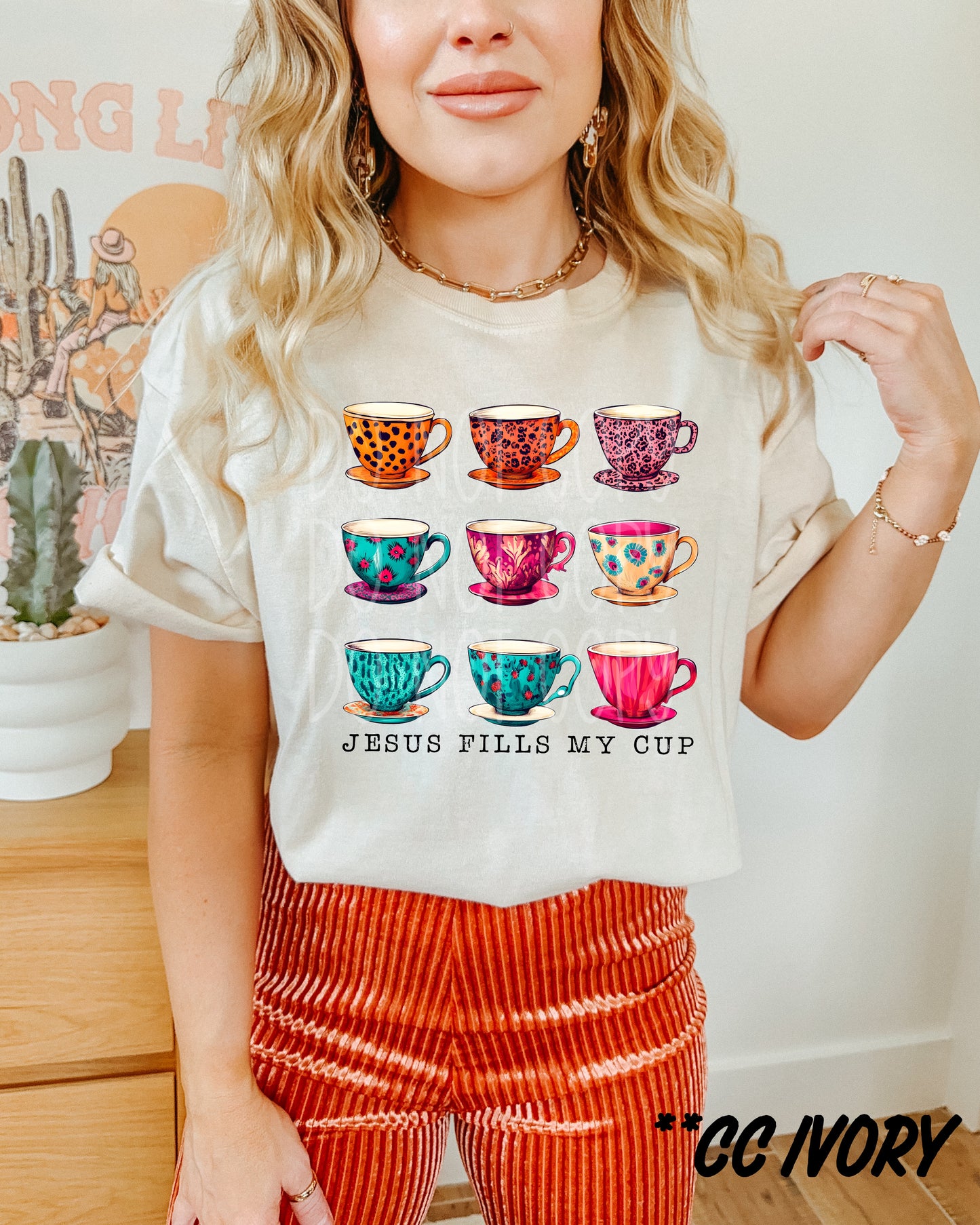 Jesus fills my cup DTF Transfer Film TE055