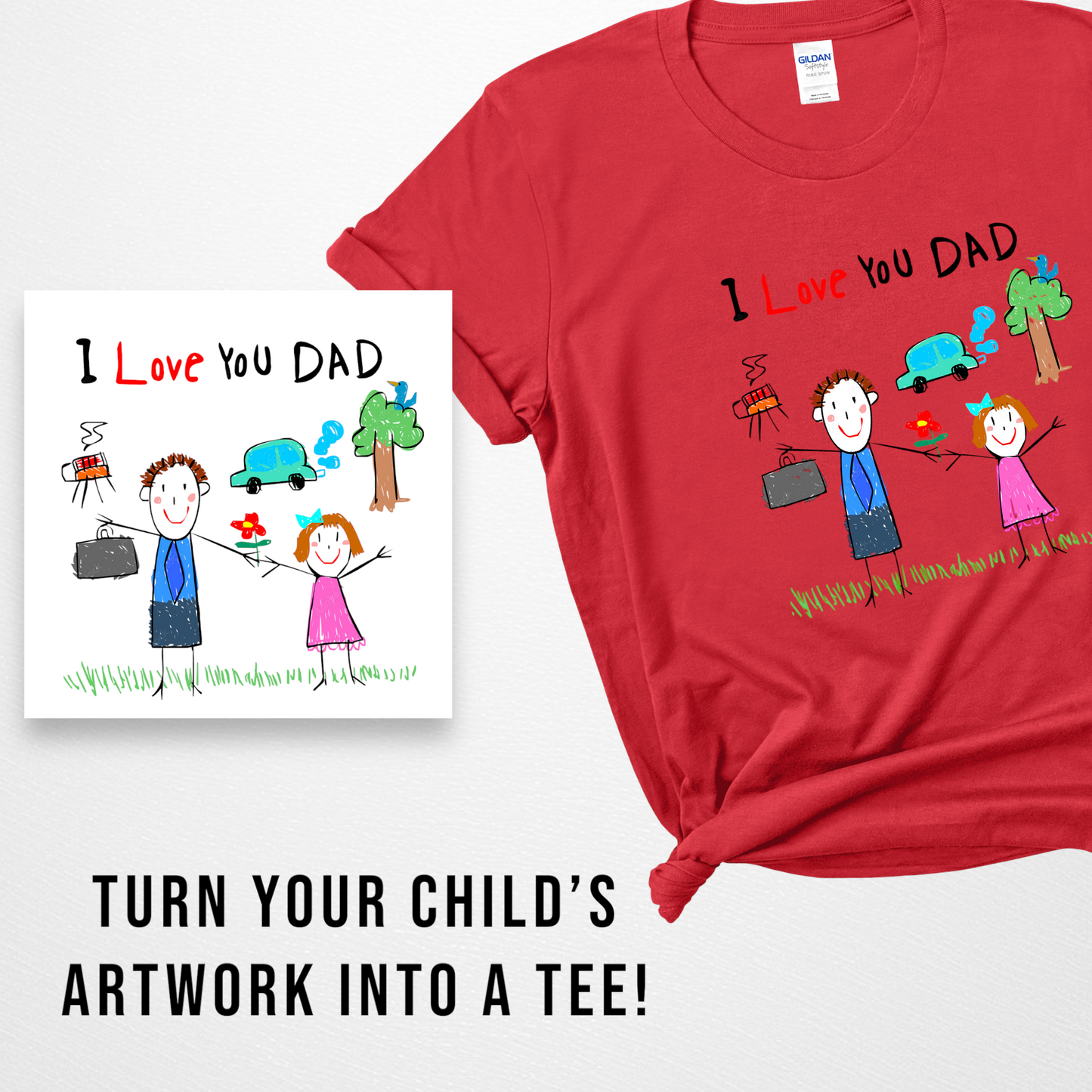 Create your child’s Artwork into an custom Adult Cotton T-shirt