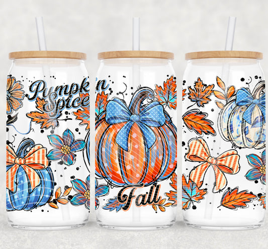 Pumpkin Spice & Fall Vibes 16oz UV DTF Transfer Film A095