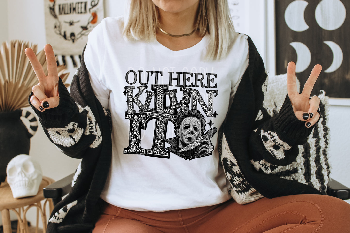 Out here Killin it - Faux Rhinestone Faux Embroidered DTF Transfer Film