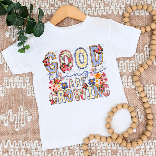 Good Things are Growing Faux Embroidery DTF Transfer Film