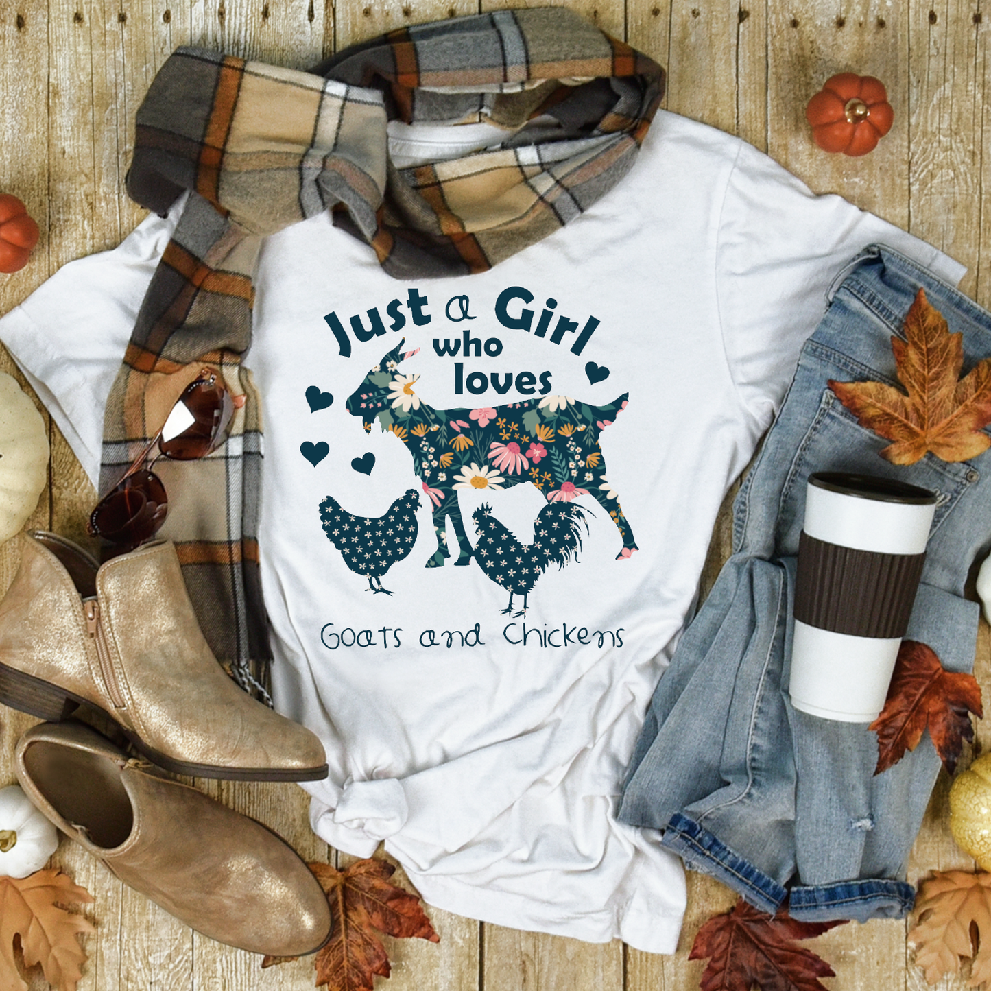 Just a girl who loves goats and chickens DTF Transfer Film 9171