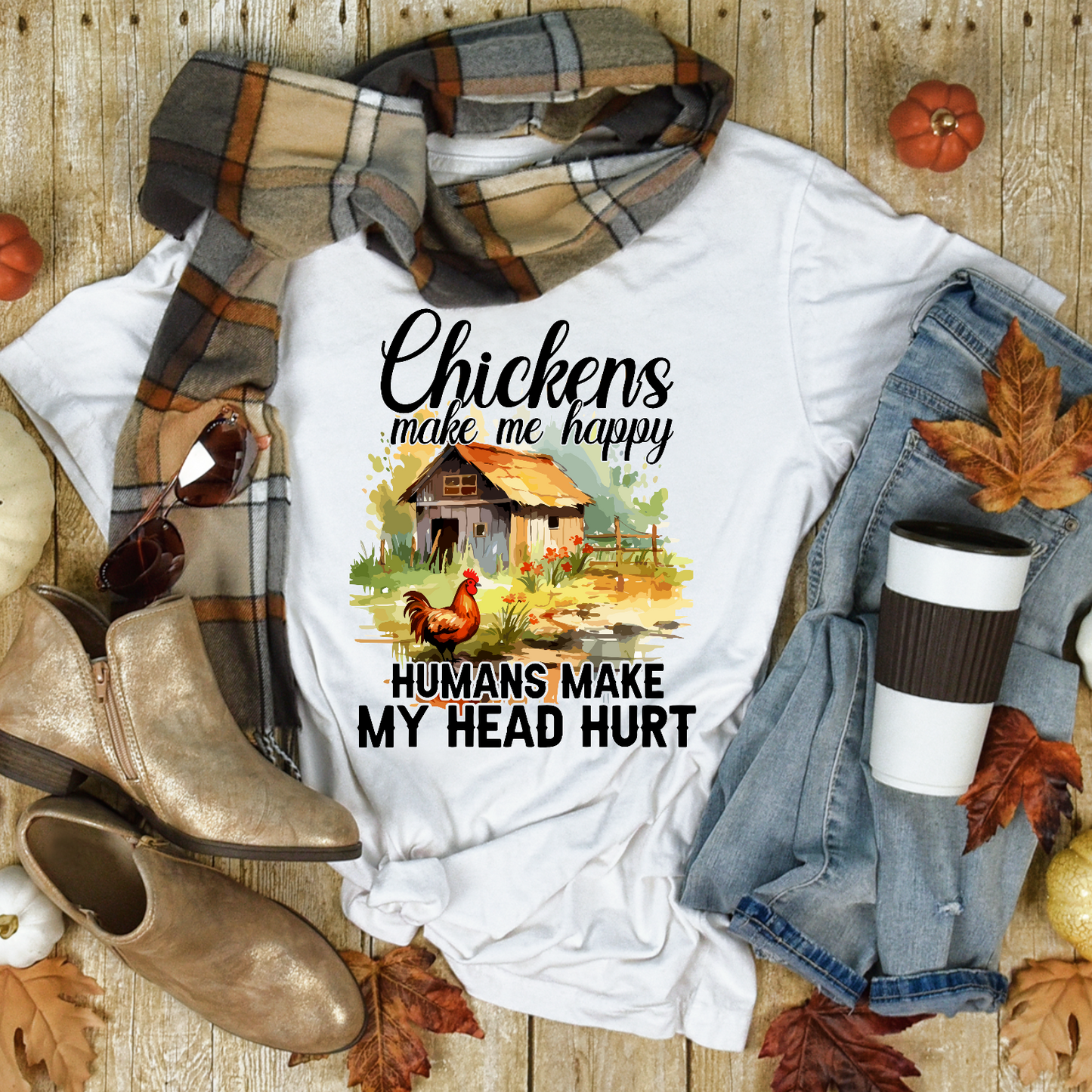 Chickens makes me happy DTF Transfer Film 9173