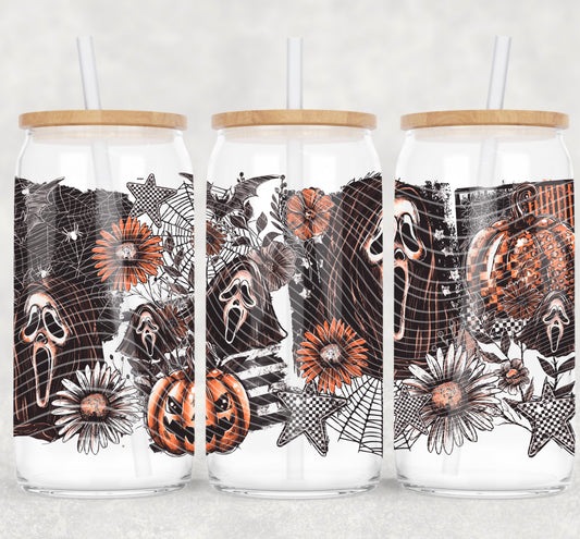Fall Horror Flowers 16oz UV DTF Transfer Film A075