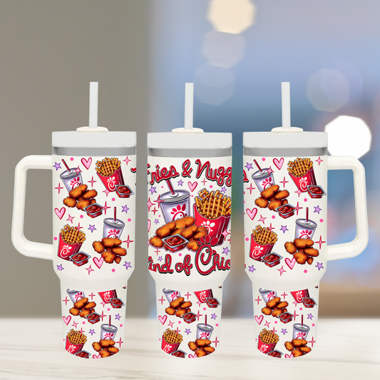 Fries and Nuggs kind of chick - TOP & BOTTOM SET - 40 oz Tumbler UV DTF Transfer Film