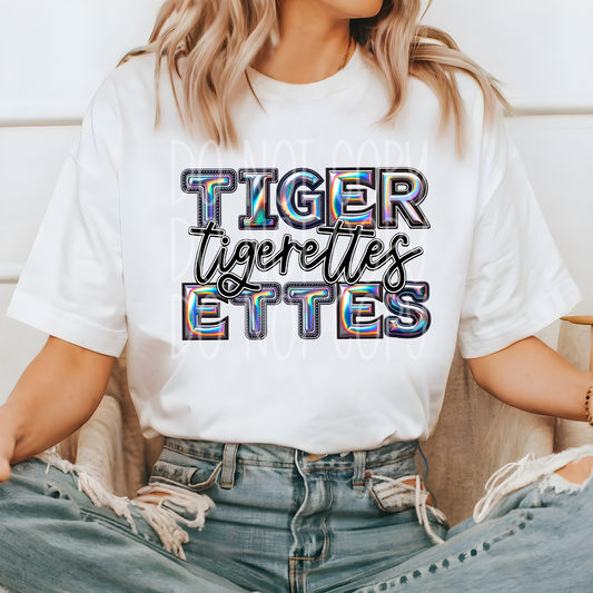 Faux Hologram Faux Embroidery Tigerettes DTF Transfer Film