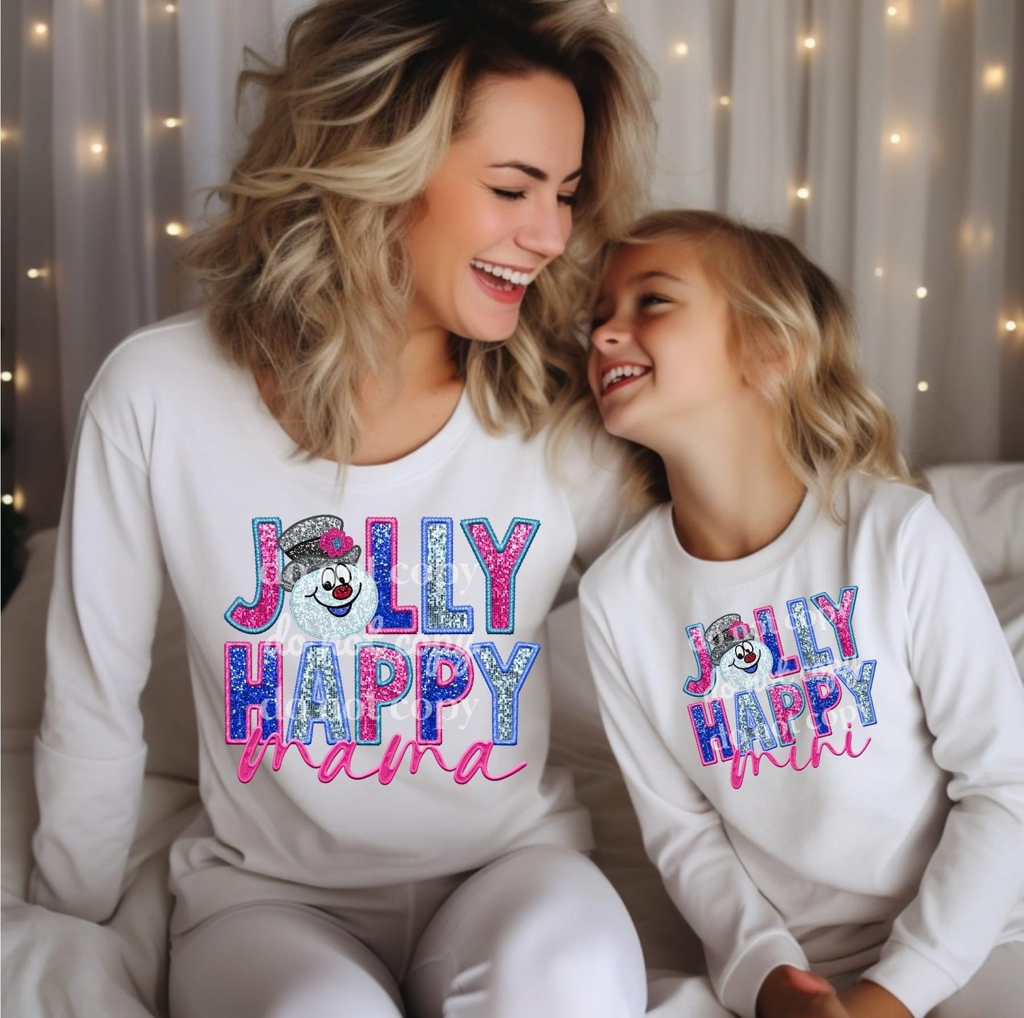 Jolly Happy Mini Matching Faux Sequin & Embroidered DTF Transfer Film 9241