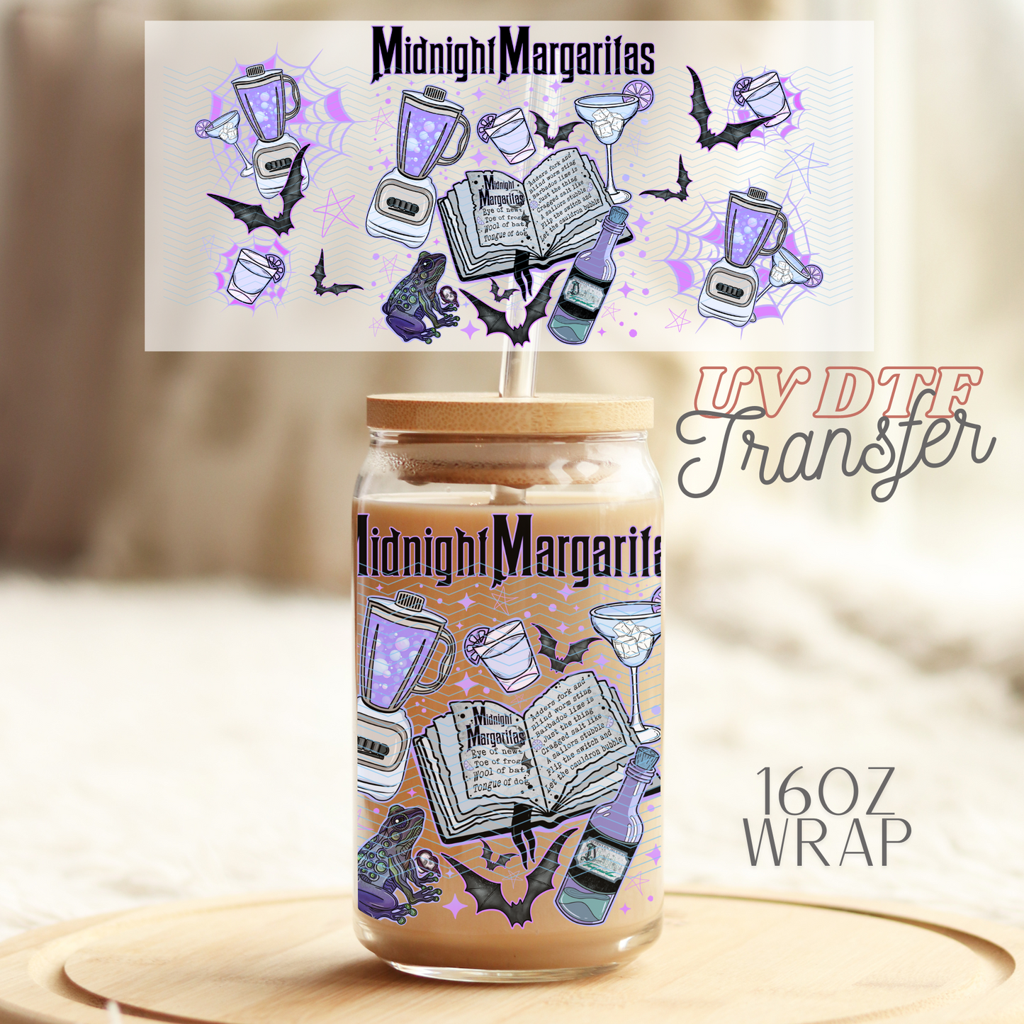 Midnight Margaritas Purple - 16oz UV DTF Transfer Film L084