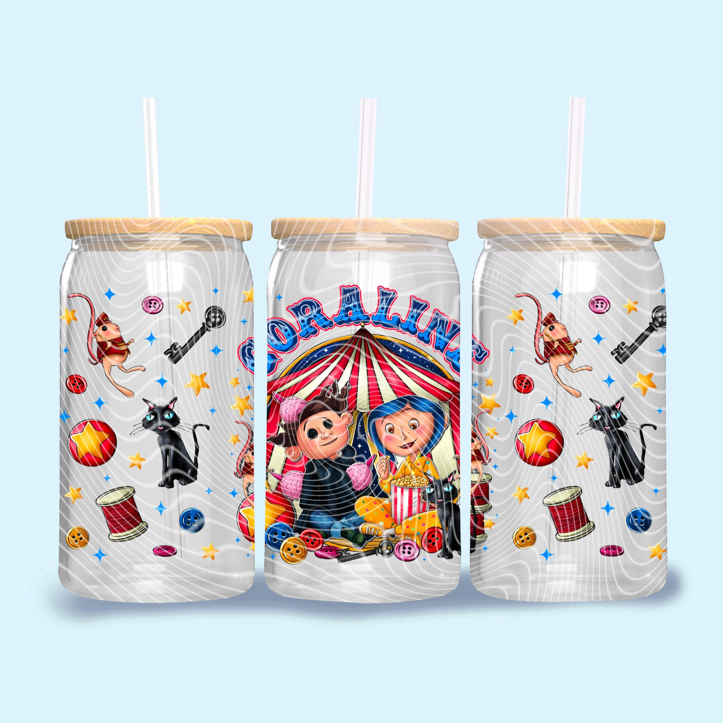 Circus Friends - 16oz Glass UV DTF Transfer Film