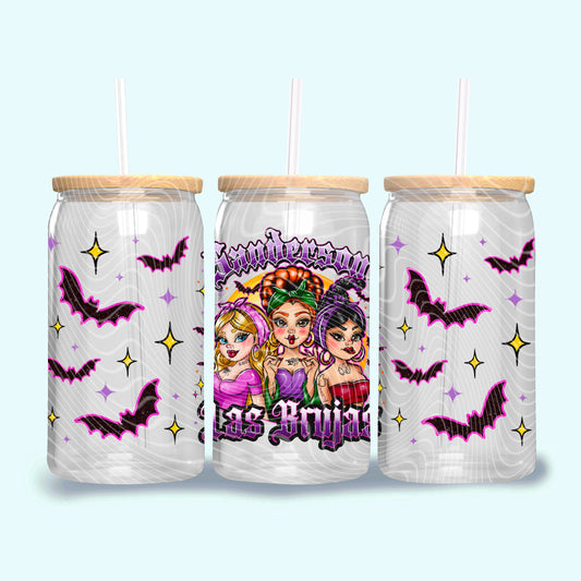 Witchy Sisters Las Brujas - 16oz Glass UV DTF Transfer Film