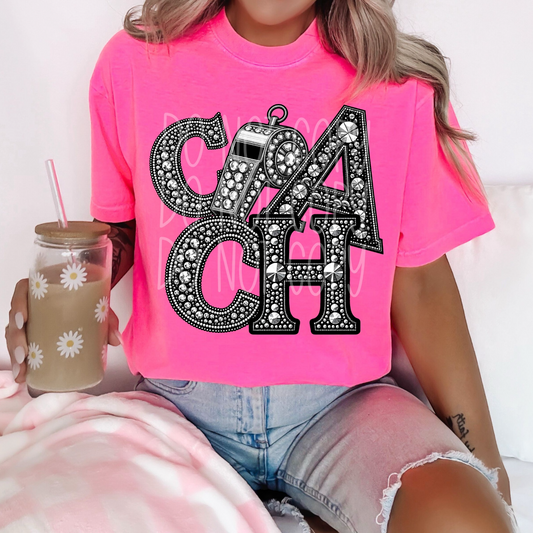 Coach - Faux Rhinestone Faux Embroidered DTF Transfer Film